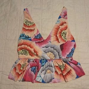 Kortni Jeane Oversized Floral V-Neck Large OF